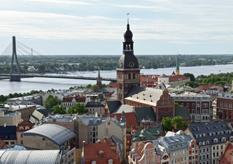 Central Riga, seen from the tower of the 'Petera Baznica' church