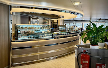 Cafe-bar on the ferry to Malta