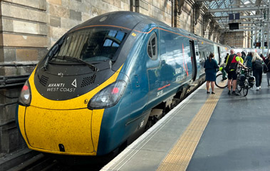 An Avanti West Coast pendolino train between London and Glasgow