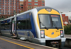 Modern train from Belfast to Coleraine or Portrush