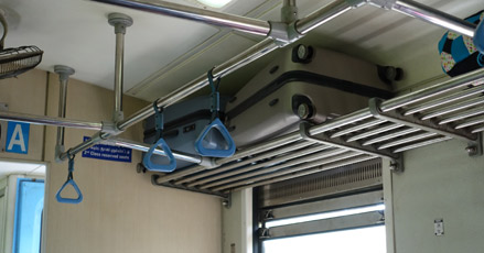 Luggage on a Sri Lankan train