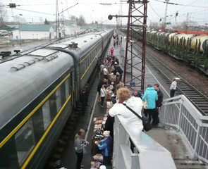 Station stop in Siberia