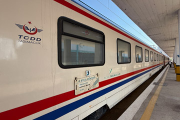 A modern TVS2000 train at Istanbul Haydarpasa