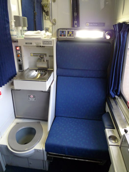 Amtrak Viewliner Roomette, showing sink and toilet