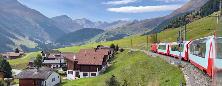 Climbing towards the Oberalp Pass