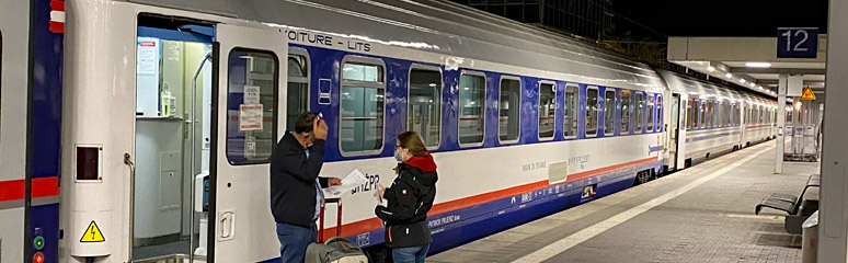 The 'Lisinski' sleeper train from Munich to Zagreb, boarding in Munich