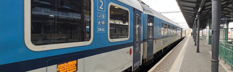 The direct train from Prague to Cesky Krumlov