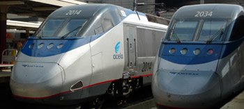 Amtrak Acela Express 150mph trains at Boston South station