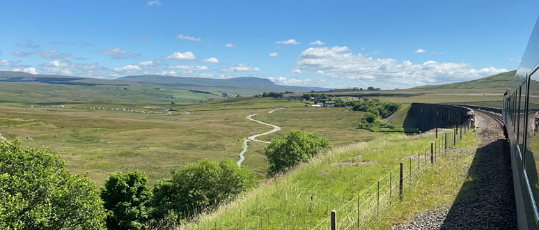 Looking back over Ribblehead viaduct