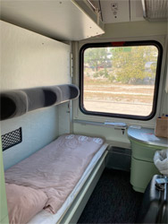Sleeper compartment on the train from Bratislava & Vienna to Split
