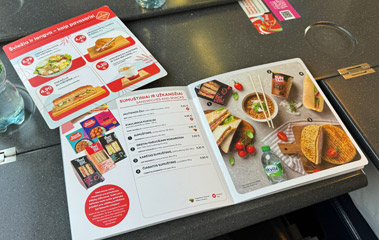 Menu on the Vilnius to Riga train