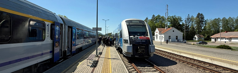 Warsaw to Vilnius by train: Interchange at Mockava
