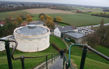 Waterloo panorama building & visitor centre, seen from the top of the Butte de Lion