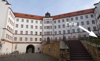 Outer courtyard, Colditz youth hostel