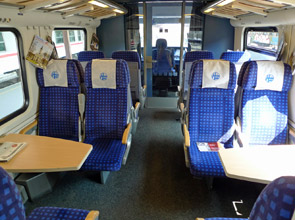 1st class seats on the fast tilting ICN train from Zagreb to Split