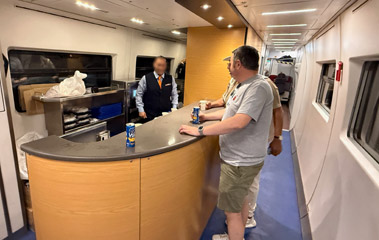 Cafe counter on an Egyptian Talgo train
