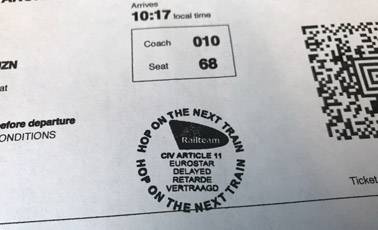 Eurostar's HOTNAT CIV ticket stamp