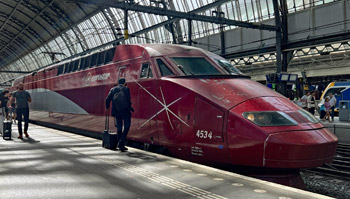 A Thalys train from Brussels to Amsterdam