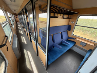 Inside the Sofia to Bucharest train