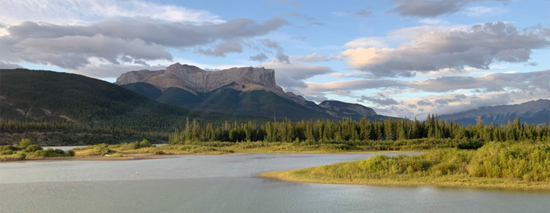 Roche Miette in Jasper National Park, seen from the train