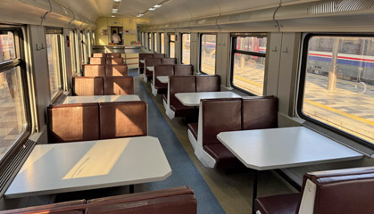 Inside a TVS2000 restaurant car